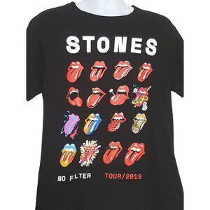 The Rolling Stones 2019 No Filter Concert Tour Mens Short Sleeve Shirt Tongues L